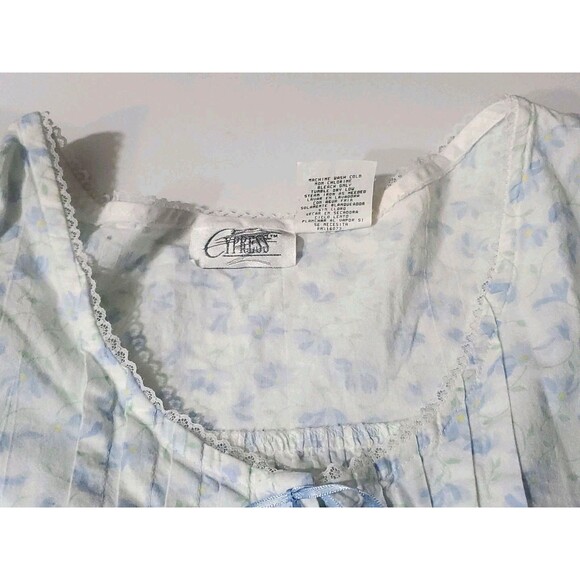 Cypress Size M Cotton Cottagecore Feminine Grannycore Ruffled Short Sleeve Gown - Picture 3 of 11